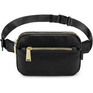 Leather Fanny Pack for Women Men: Crossbody Belt Bag with Adjustable Strap